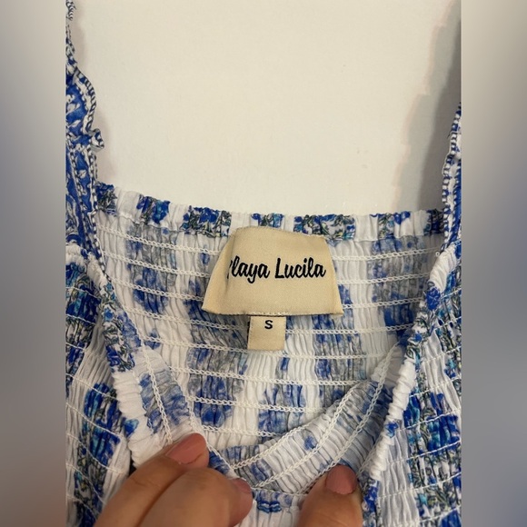 Playa Lucila smock border dress size small - Picture 4 of 7